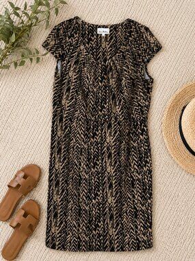 Olivia Matthews Chevron Print Dress Size 16